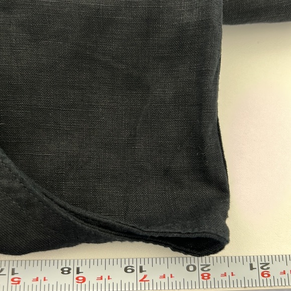 J Jill Dress Womens Medium Black 100 Linen Pocket Pullover Wide Strap Lagenlook - Picture 12 of 15